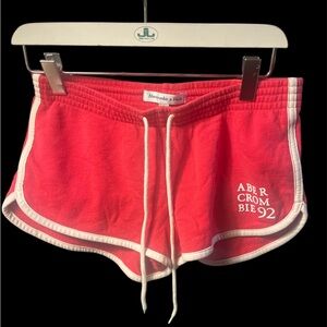 Vintage Y2K Abercrombie & Fitch Women's Athletic Shorts Coral Red Size Small
